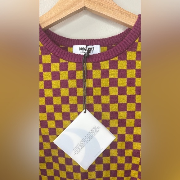 Daydreamer Fig Check Fitted Cropped Sweater - Small - Picture 12 of 12